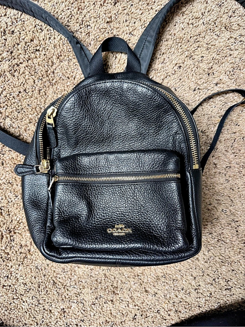 Coach Mini Charlie Backpack Black Leather